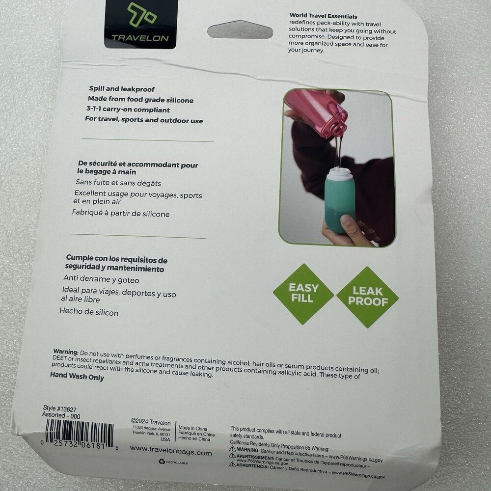 Travelon World Travel Essentials Set of 3 Leakproof 3 oz. Travel Tubes - Picture 2 of 4